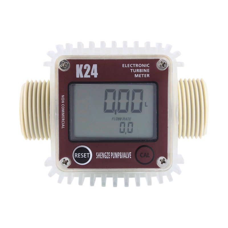 CUDTAPI 1pc K24 Digitale Die-sel Öl Kraftstoff Meter Gauge Turbine Meter for Chemikalien Flüssigkeit Wasser Ultraschall Heißer In industriellen Kommerziellen(Red Horizontal)