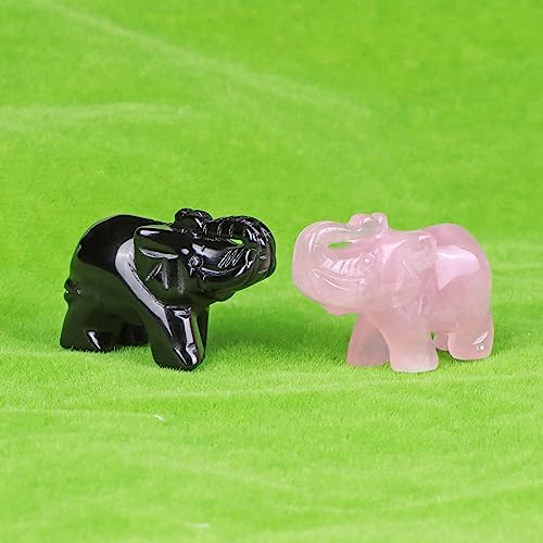 Figura Decorativa Elefante de Cristal Obsidiana Negra 2" miniatura 7