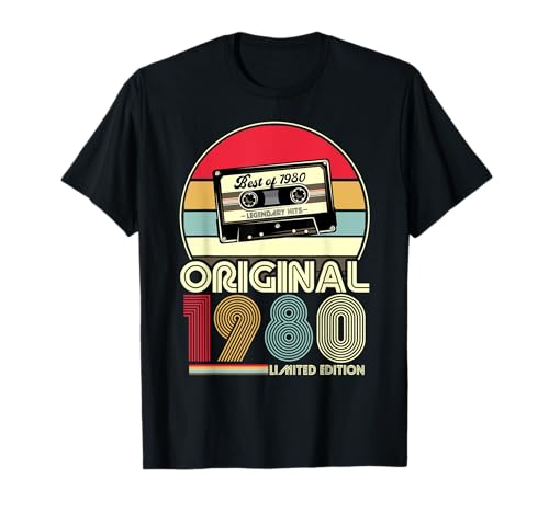 1980 vintage cumpleaños retro edición limitada hombres mujeres regalo Camiseta