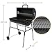 House Of Home XL Barrel Charcoal BBQ Grill – Large Black Smoker with Thermometer, Wheels, Ash Catcher & Side Vents – Portable Garden Coal Barbecue for Outdoor Cooking