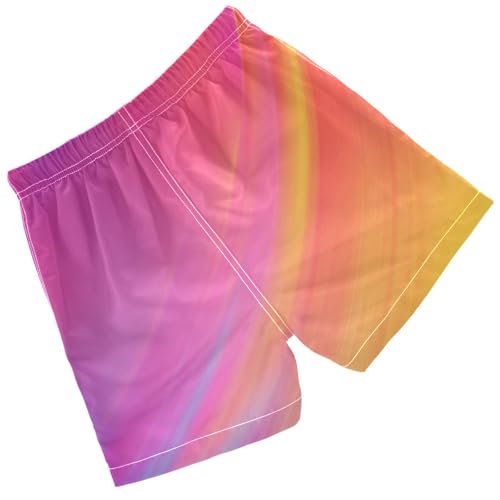 Pigsaly Boys Swim Trunks Colorful Orange Pink Gradient Boys Board Shorts Swimsuit Swimwear Summer Bathing Suit XS2
