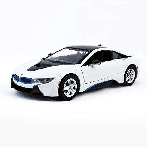 Motormax Miniatuur 1:24 modelauto BMW i8 Coupe metallic blauw