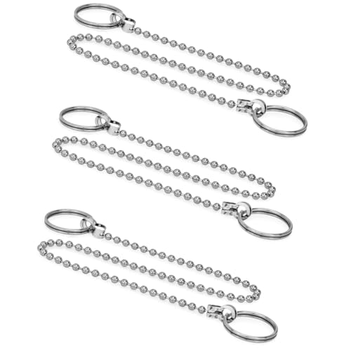 3 PCS Bath Plug And Chain Set Stainless Steel 40cm Chain With Double Circle For Sink & Bathtub Plug Replacement Rust-Proof Durable Easy Attachment