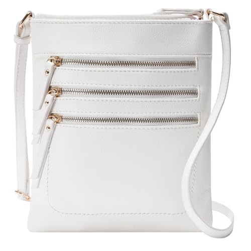 Image of Solene Crossbody Bag Functional Multi Pocket Messenger Purse Top Zip Closure Shoulder Handbag With Adjustable Strap