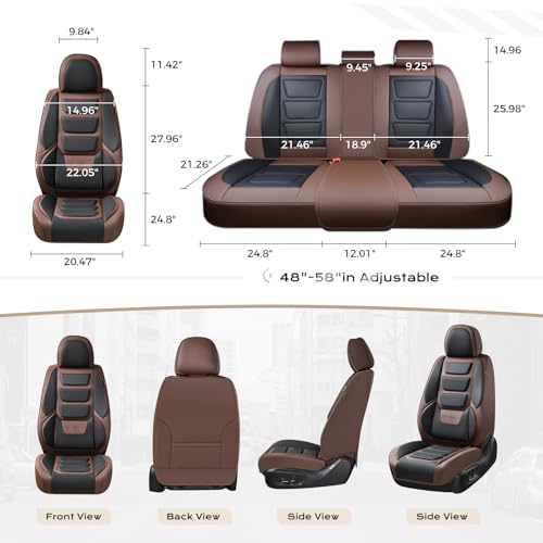 Image of Coverado Car Seat Covers, Front Covers for Cars, Car Seat Cover Front Seats, Car Seat Protector Waterproof, Leather Car Seat Cushion, Universal Interior Covers Seat Protectors for Most Cars