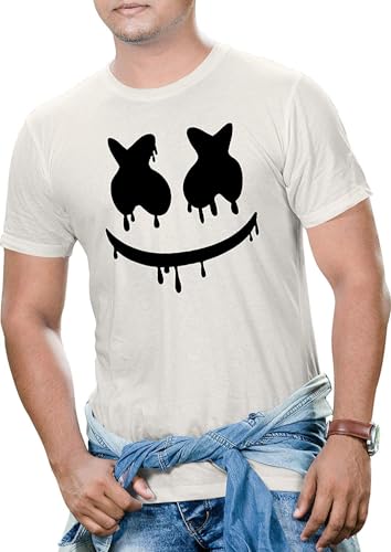 Image of Marshmello White Printed Polyester T-Shirt for Men and Women