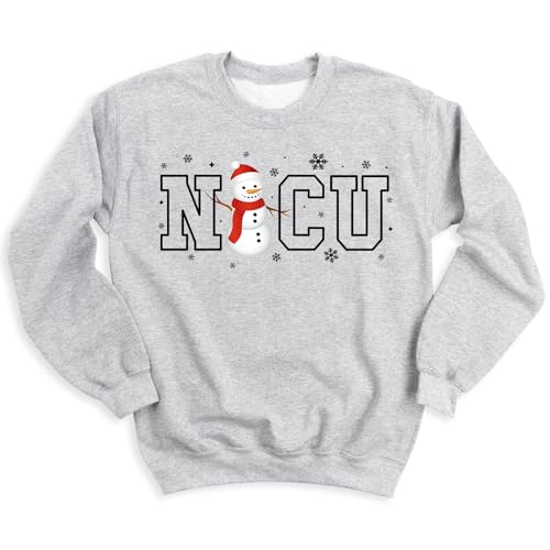 Nicu Nurse Snowman Christmas Sweatshirt, Neonatal Intensive Care Nurse Gift, Christmas Sweater For Nurse, Snowman Design Sweatshirt For Holidays