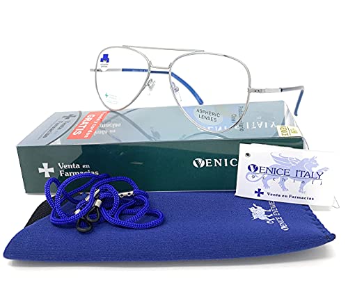 Blue Light Blocking Reading Glasses Anti Blue Light Computer Glasses Pilot Executive for Men Women Gamer Glasses Venice (Blue Silver - Image 2