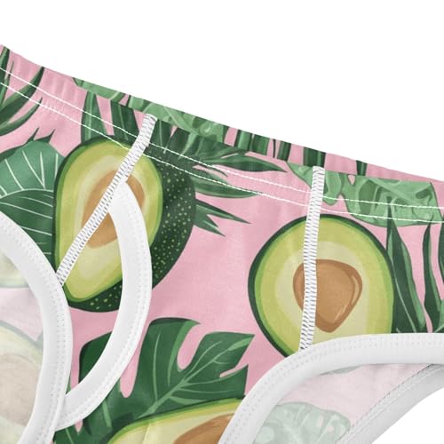 Wusikd Avocado Boys' Underwear Cotton Tropical Leaves Pink Boys Briefs Soft Toddler Underwear 2T4