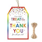 G2PLUS Thank You Tags, 50PCS Thank You for All You Do Tags, Colorful Dots Treat Thank You Tag, Thank You Paper Gift Tag with String for Present Wrapping, Gift Bags, Party Favors