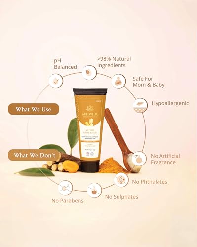 Image of AreoVeda Natural Nipple Butter (25g) | Lanolin- Free Nipple Cream For New Moms | Soothes Sore & Dry Nipples| Turmeric & Ghee | No Wipe Off Needed | Breastfeeding Safe | Dermatologically Tested
