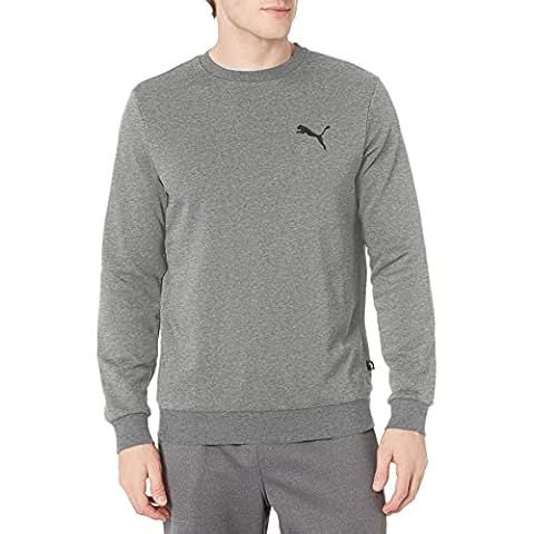 PUMA Essentials Small Logo Crew Sudadera, Gato Gris Heather, M Cover