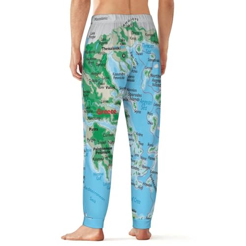 Maps of Mauritius Men's Pajama Pants, Soft And Warm Pajama Sleep Sets3