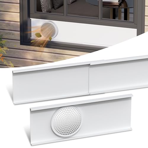 Forestchill Portable Air Conditioner Window Vent Kit with Mesh Guard, Fits Most 5.9' Exhaust Hose, 3 Pcs Adjustable AC Seal Panels for Home, Bedroom, Office Sliding & Hung Windows