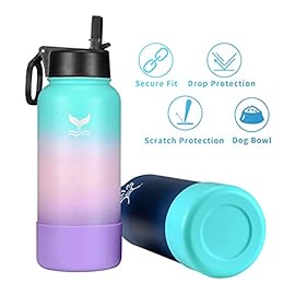 Vmini Protective Silicone Boot, Compatible with Hydro Flask and More Water Bottles, Anti-Slip Bottom Sleeve Cover (12-24 oz, Pineapple)