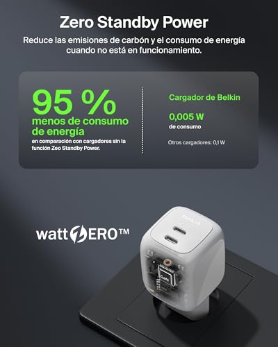 Miniatura 5 de Belkin BoostCharge Pro Cargador USB C de 2 Puertos 67W, Carga Rápida