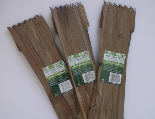 3 X Garden Gardeners Dark Brown Coloured Wooden Expanding Expandable Garden Trellis Each Piece Expands to 180 x 60 cm | 6ft x 2ft