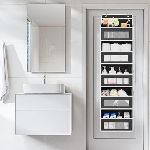 BEITABEI 5 Layer Hanging Organizer for Nursery Essentials, Swing-Proof Over-The-Door Storage with 5 Shelves, Modern Style, Unisex