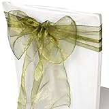 Trimming Shop Arco de la Cinta de Organza Verde Oliva Presidente de los Marcos de la Cubierta Color clasificado Fuller para la Boda, Banquetes, decoración de Eventos, 17cm x 280cm, 50piezas