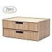 Mobilevision Large Bamboo Drawers (Set of 2) For Monitor Stand & Stackable Storage Solution for office products pens, pencils, scissors, notepads, business cards and more