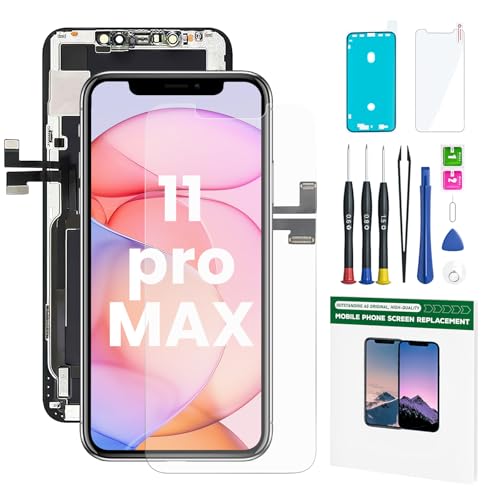 Hoonyer for iPhone 11 PRO Max Screen Replacement 6.5Inch LCD Display & Digitizer Assembly with Repair Tool Kit Screen Protector & Adhesive Seal Fits A2161 A2220 A2218