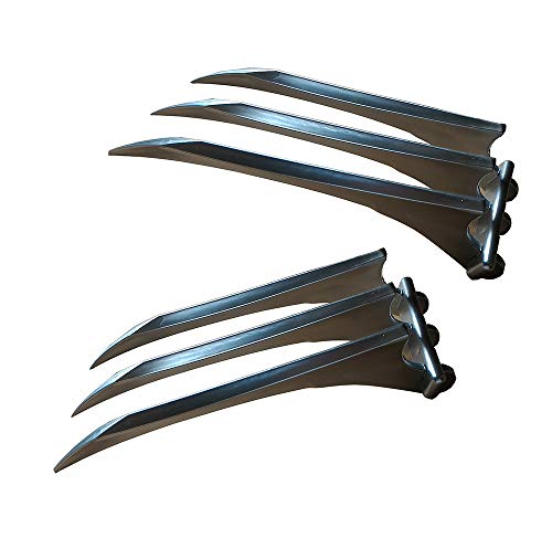 Wolverine Lot de 2 paires de griffes en plastique pour déguisement Xmen Logan 25,4 cm Argenté