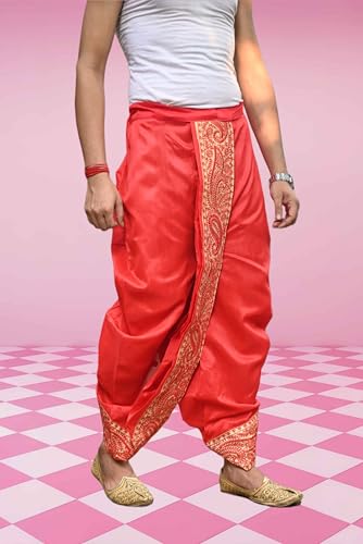 Image of Men's Ready to Wear Pant System MARWADI Embroidered Dhoti for Marriage, Party, Pooja, Festival etc. (GC009)