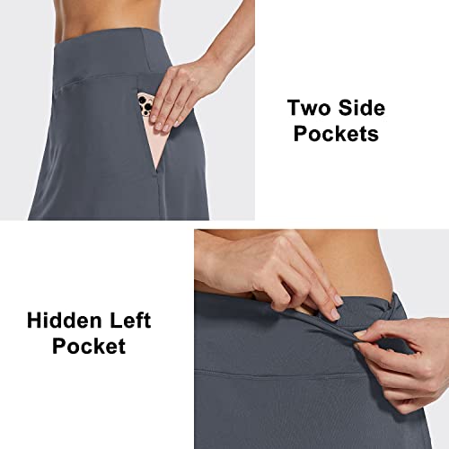 Baleaf Women's Skorts Skirts 20" Knee Length Long Golf Sports Casual Skirts Modest With Pockets Grey Xx-Large #TOP2