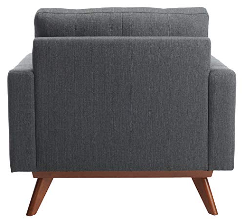 Safavieh Couture Home Gneiss Mid-Century Modern Slate Grey Linen Arm Chair - Image 7