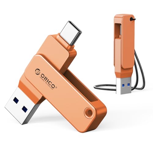 ORICO USBメモリ タイプC 128GB - 回転式 USB 3.2 高速 最大読出速度150MB/s 金属製 軽量&耐久性 バックアップ 容量不足解消 - EB05の商品画像（Amazon）