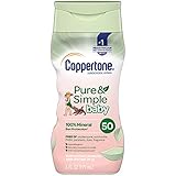 Coppertone Pure & Simple Baby Tear Free Mineral-Based Sunscreen Lotion Broad Spectrum SPF 50 (6 Fluid Ounce) (Packaging May Vary)