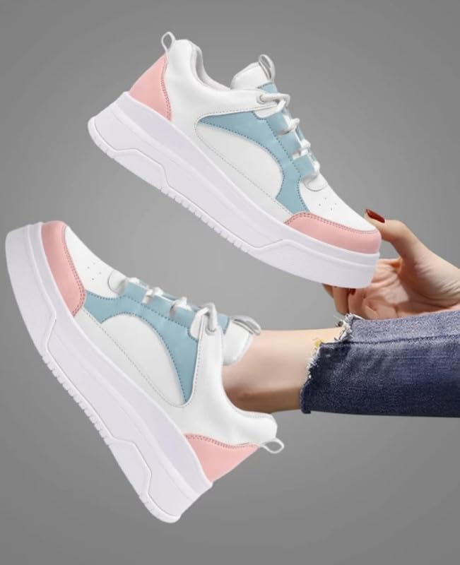 Image of adiso Women's Casual Sneakers | Lace-Up Stylish Comfort Shoes | Trendy Everyday Footwear