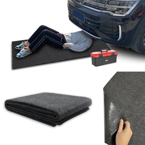 JSUDQR Ölspritzmatte Öl Auffangmatte 150x90cm Schwarz Garage Ölmatte Ölbindematte wasserdichte Rückseite Waschbar rutschfest Ölauffangmatte für Werkstattboden Tesla Model 3/Y