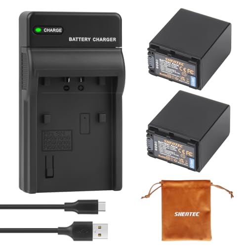 Shentec 7.4V 3090mAh LI-ION Batterie d'appareil Photo NP-FV100A,Compatible avec Sony PXW-X70 FDR-AX33 FDR-AX40 FDR-AX45 FDR-AX53 FDR-AX60 HDR-PJ675 NEX-VG30...