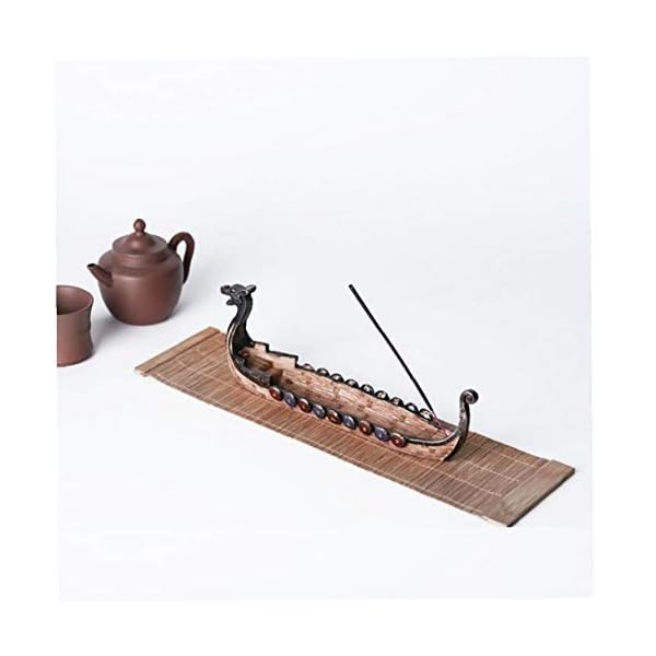 DierCosy Räucherstäbchen Burner Halter Drachenboot-Verzierung Retro Schiffe Censer Handwerk Holz Handgemachtes modernes… – Bild 3