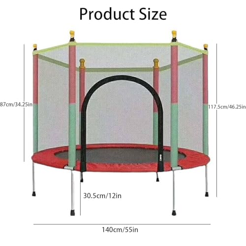 Ccarzzi Trampoline 4.6FT/140CM Toddler Trampoline Round with Safety Enclosure Net, Indoor & Outdoor Playset for Boys & Girls Aged 1-8 - Image 5