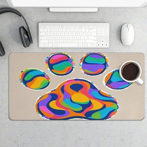 Protector de escritorio con diseño de patas de perro, grande y blanco miniatura 5