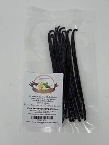 10 Premium Gourmet Whole Mexican Vanilla Beans 7 to 8 inches long