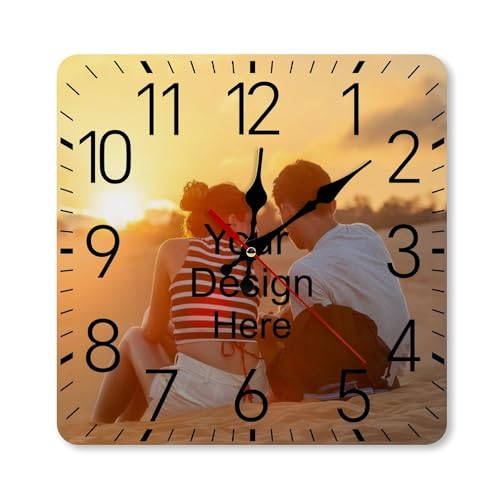 Reloj de pared cuadrado personalizado con foto