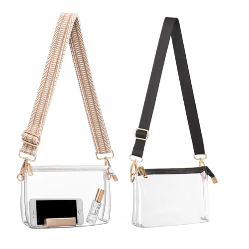 Clear Purse for Women - Stadium Approved + Clear Bag for Events with Zipper, Crossbody Bag for Concerts