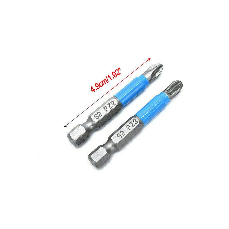 Set 12 Punte Cacciavite Magnetiche A Croce - PH1 PH2 PH3 PZ1 PZ2 PZ3, Gambo Esagonale 50mm