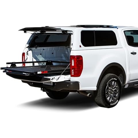 Bedslide 1000 Classic Sliding Truck Bed Organizer, 75 x 48-Inch, Capacity 1000 lbs, Truck Bed Storage Drawer, Black Cover
