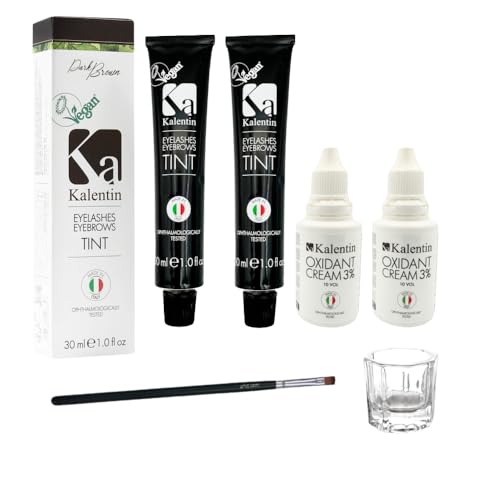 Professional Kalentin Eyebrow Color 2-Pack Plus 2 Developers (Dark Brown)