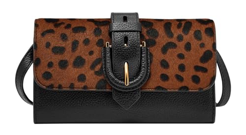 Mini sac bandoulière et portefeuille crossbody Harwell Fossil léopard