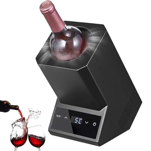 Enfriador Portátil De Acero Inoxidable, Enfriador De Vino Para Una Botella Con Control Táctil. Temperatura Regulable De 5 °C a 18 °C. Conmutable Entre Fahrenheit Y Celsius Para Fiestas Y Regalos