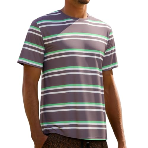 Camisetas para hombre de manga corta de algodón camisetas de cuello redondo sueltas a rayas camiseta verano bloque de color ocio rayas tops vintage hip hop tops oversized hawaii vacaciones camiseta