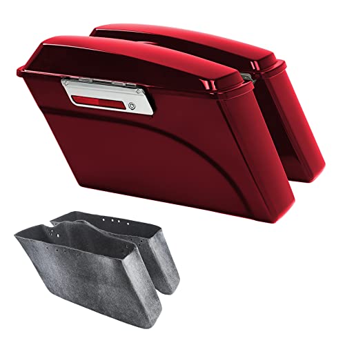 TCMT Hard Saddle bags Saddlebag w/Lid Latch & Liners Carpet Insert Fits For Harley Touring CVO Road Glide Road King Street Glide Electra Glide Ultra Classic 1994-2013