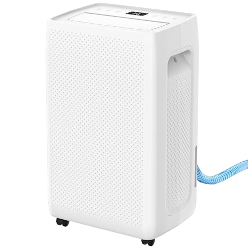 OLIXIS 50Pints Dehumidifier with Drain Hose, Most Efficient Energy Star, 3,500 Sq.Ft Dehumidifier for Basement, 4.5L Tank 41dB, Airflow Swing, Ideal Humidity Remover for Home, Bedroom & Bathroom