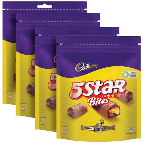 Image of Cadbury 5 Star Chocolate Home Treats Chocolate Bars, 191.9 Gram (Pack Of 4)