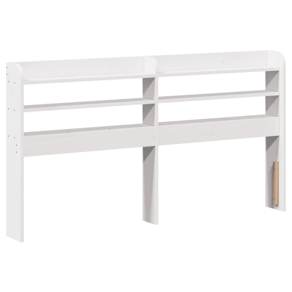 vidaXL Cabecero de Cama con estantes Madera Maciza Pino Blanco 140 cm, cabecero de Cama, cabecero de Madera Maciza, cabecero con estantes